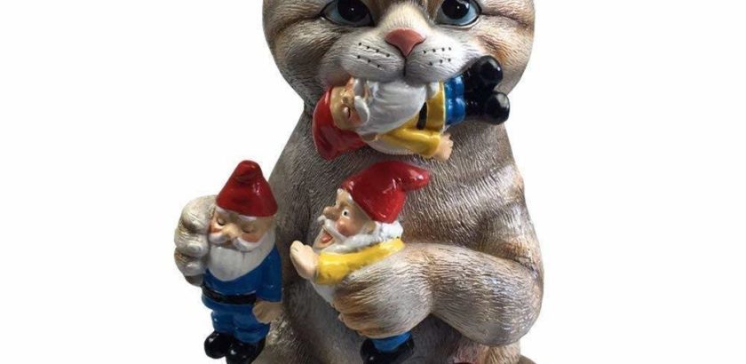 Cat and Garden Gnomes