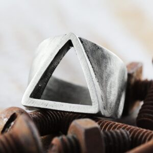 Silver Metal Alloy Men's Ring