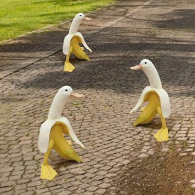 Banana Duck Resin Sculpture